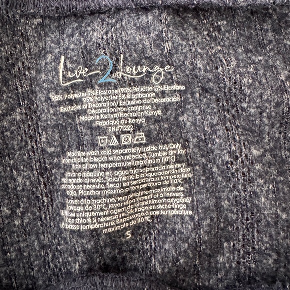 Live 2 Lounge 3pc blue Textured Cable Knit Cardigan Tank & Pant Set Blue Sz S - Picture 4 of 16